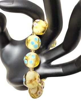 Mellefiori Collection Murano Style Glass Beaded Stretch Adjustable Bracelet gift